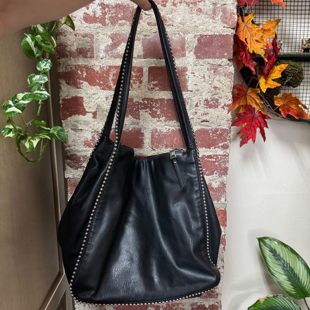 Y2K Grunge Studded Slouchy Shoulder Bag